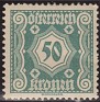 Austria - 1922 - Numbers - 50 K - Green - Austria, Numbers - Scott J113 - 0